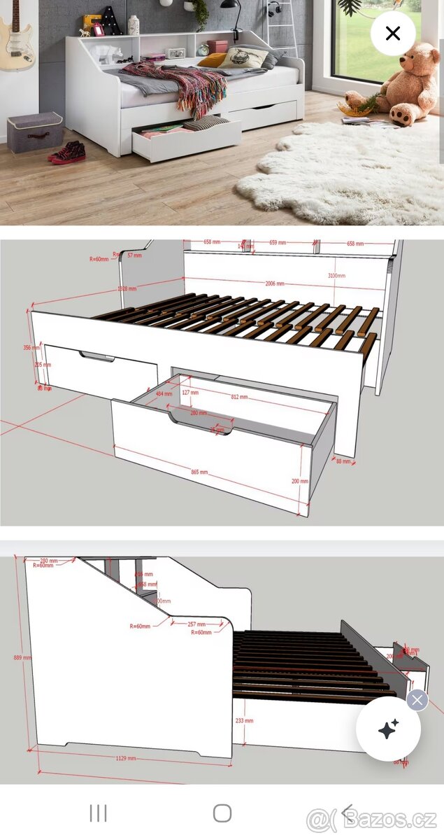 výsuvná postel 90-180/200 - 10