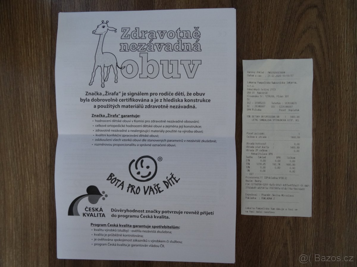 Dětská zdravotní obuv, sandály DZO vel. 24 - NOVÉ - 10