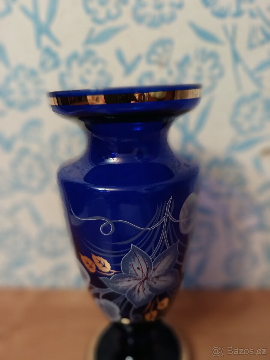 Modrá skleněná váza - 10
