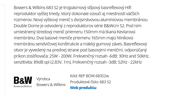 Bowers & Wilkins 683 S2 White ....Stlpové repro - 10