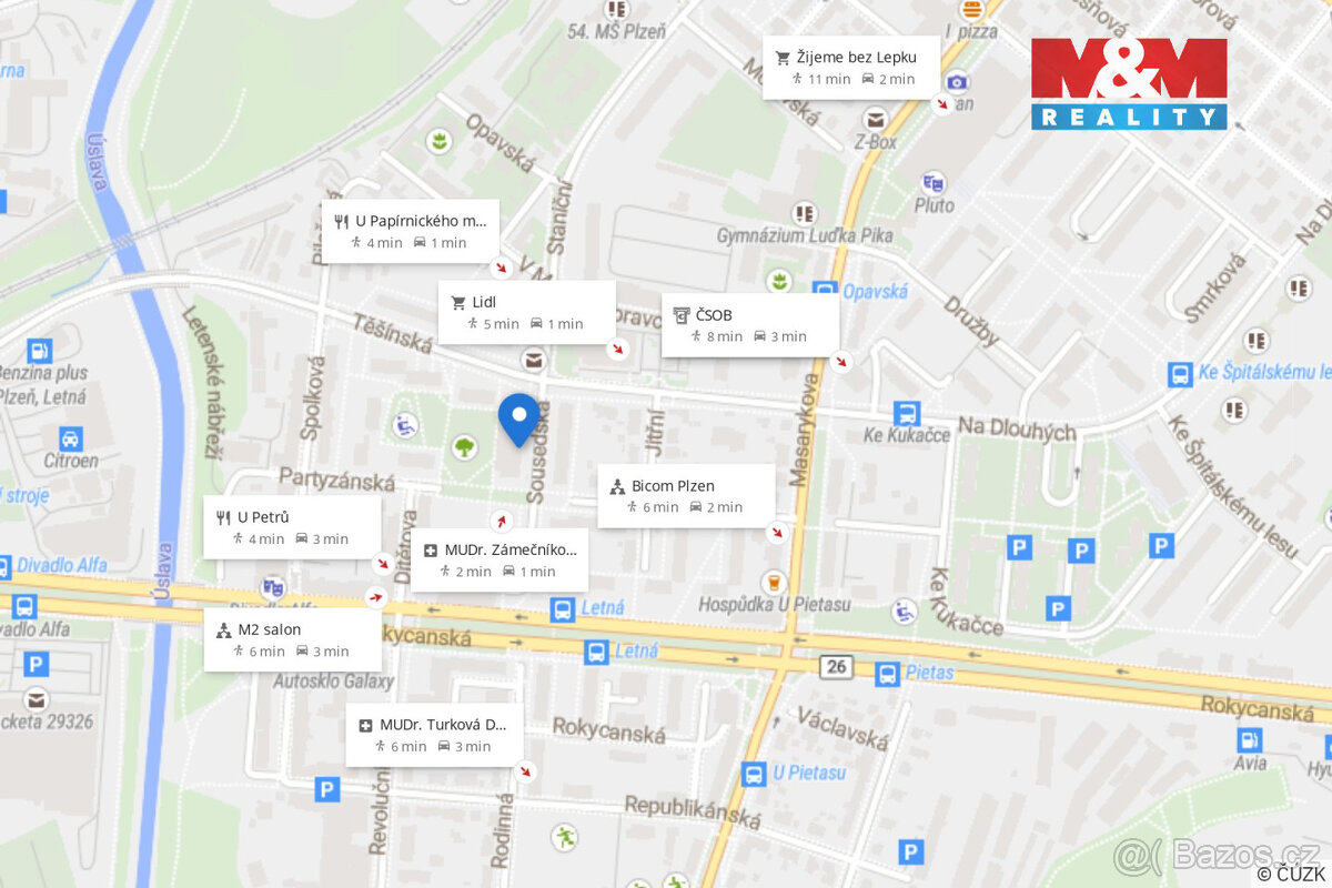 Pronájem skladu, 9 m², Plzeň, ul. Sousedská - 10