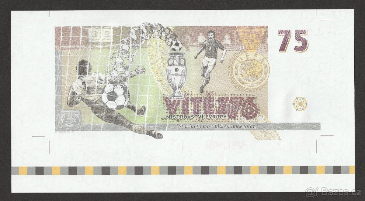 5ks Antonín Panenka 75 - bankovní arch - 10