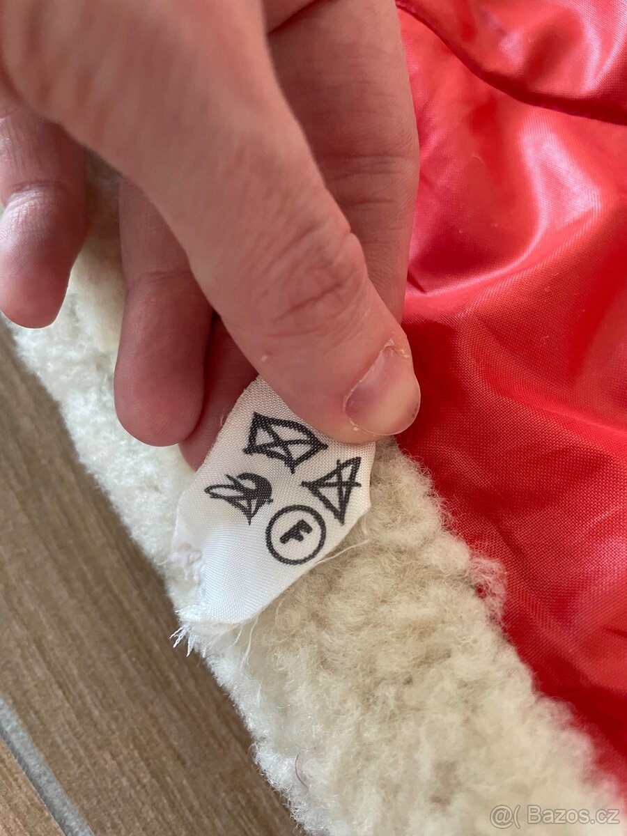 Dětský - Retro červený fusak s beránkem - 10