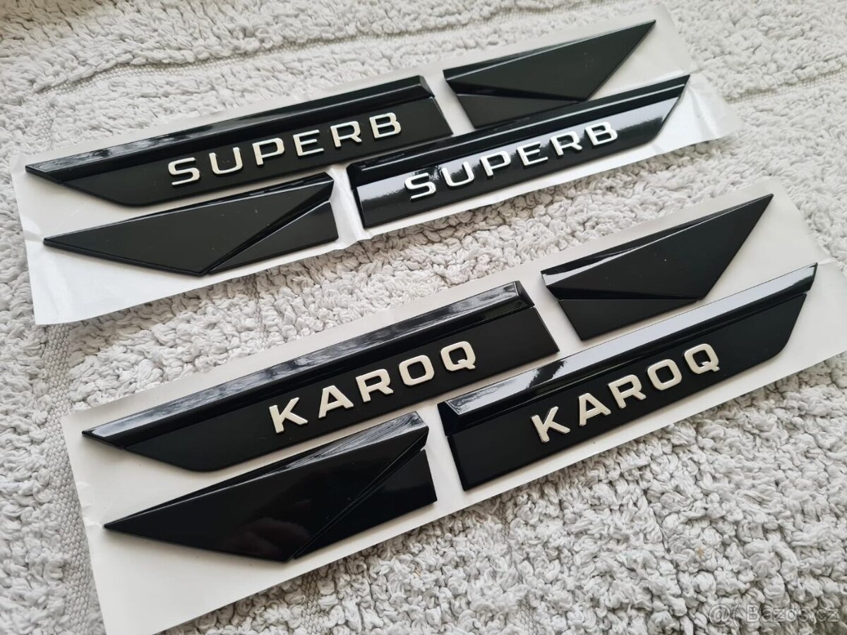 ČIERNE Nápisy s chrómovymi pismenami pre ŠKODA Modely - 10