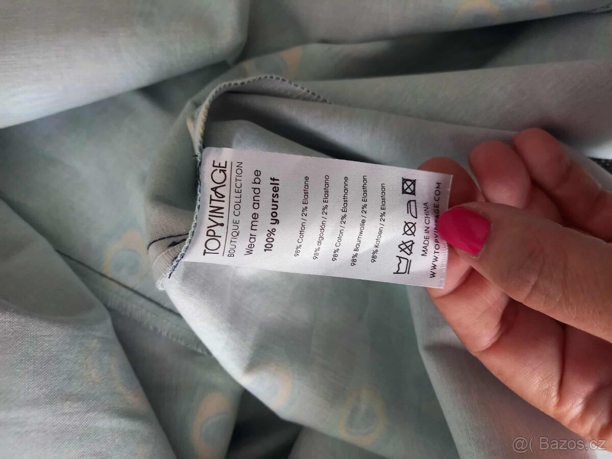 Vintage retro swing šaty s pavím peřím - 10