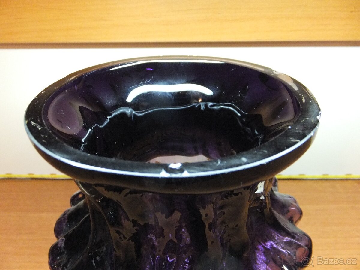 Kurt Wokan, masivní váza ametyst, INGRID 1960-70, Rakousko. - 10