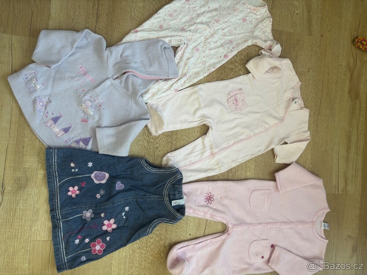 Velký balík 116ks kojeneckého oblečení na holčičku vel.50-86 - 10