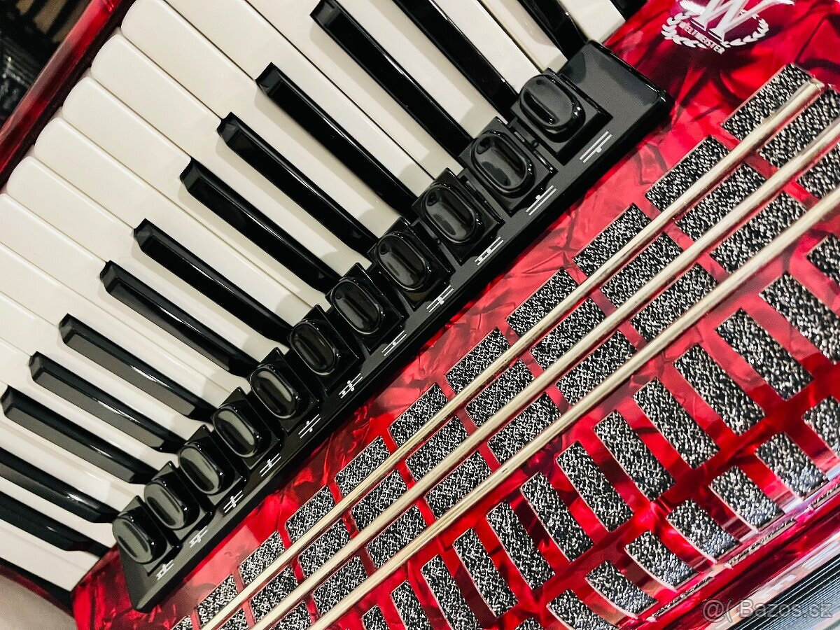 Predám špičkový akordeón Weltmeister Topas IV 96 basový- NAJ - 10