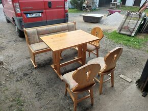 Jídelní set - stůl, lavice a 3 židle - 10