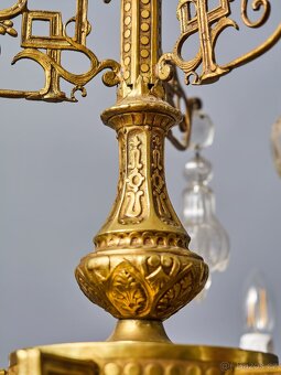 Velký lustr Art Deco na 12 žárovek - 10