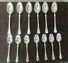 starožitné lžičky Sandrik Alpaka 13ks - 10