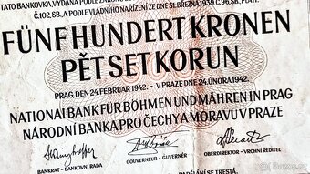 Konvolut protektorátních bankovek 5,- až 5oo,-Koru - 10