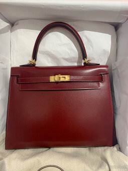 Hermes Kelly Bag 25 Bag Veau Box 55 Rouge H Full Set Hermes - 10