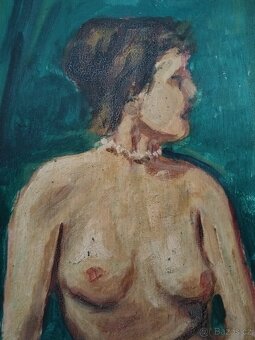 obraz AKT SE ZELENOU VÁZOU, olej, sign. Souček 1935 - 10