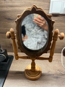 Starožitné dřevěné zrcadlo - 10