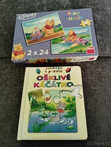 Puzzle"Medvídek PÚ"2x24, 1 knížka a dinosauři - 10