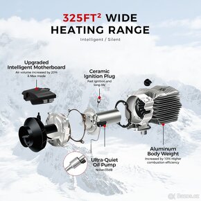 Nezávislé naftové topení 5-8kW, 12+24+230V, Auto START/STOP - 10