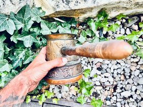 Dzezva na kavu stará měděná - 10