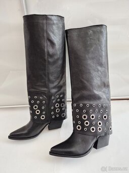 Nové dámské kožené vysoké kozačky, velikost 38 a 39 - 10