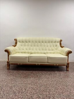CHESTERFIELD SEDAČKA ŠTÝLOVA ,V KOMBIN.S DREVOM 3+2+1 - 10