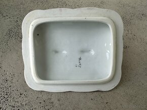 Starožitná porcelánová dóza na mýdlo s víkem - 10