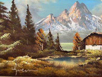 Olejomalba na plátně dům v krajině - AKCE doprava - 10