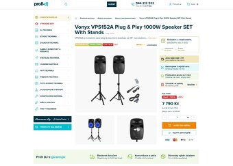 Vonyx VPS152A Plug & Play 1000W Speaker SET With Stands - 10