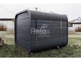 Zahradní finská sauna CUBE sauna 3M s terasou - 10