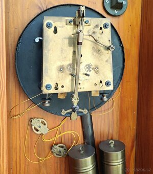 krásné zdobené secesní dvouzávažové hodiny - 10