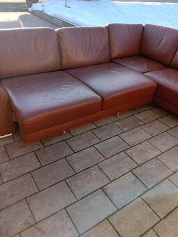 rohová, kožená sedací souprava, křeslo - 10