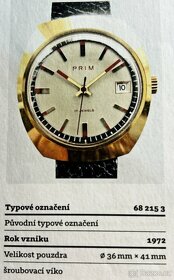 Československé mechanické vintage retro hodinky PRIM Červené - 10