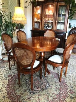 Jídelní set rozkládací 90/120cm + 6 židlí výplet –JS7.10 - 10