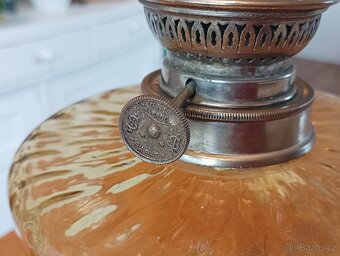 ART DECO STAROŽITNÁ PETROLEJOVÁ LAMPA UNIS PARIS KOLEM 1920 - 10