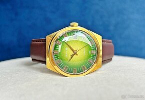 Československé mechanické vintage hodinky PRIM Soudek Zelené - 10