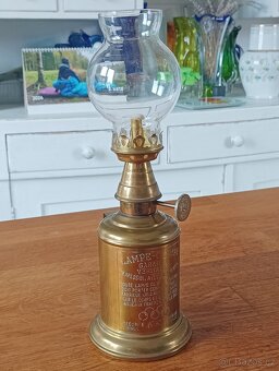 FRANCOUZSKÁ STAROŽITNÁ MOSAZNÁ LAMPA GAUDARD–OLYMPE, PIGEON, - 10