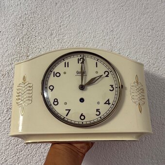 Kuchyňské starožitné keramické hodiny mechanické - 10