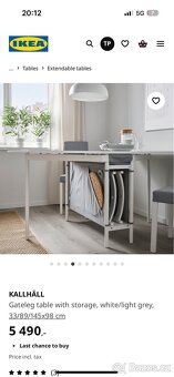 KALLHÄLL Stůl se skl. deskou a úl. prostorem nový - 10