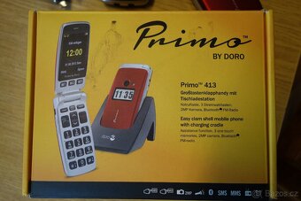 Véčko - mobilní telefon Primo 413 černý / červený - 10