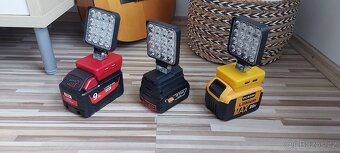 Svítilna Aku DeWALT+Milwaake+Bosch18V+2xUSB s nabíjením USB - 10