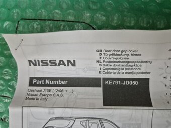 chromová lišta madla dveří kufru Nissan Qashqai (J10E) KE791 - 10