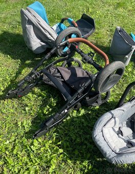Kombinovaný kočárek Kunert Rotax 3v1 tyrkysová černý rám - 10