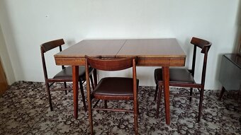 Retro obývací stěna, jídelní a konferenční stůl a židle - 10