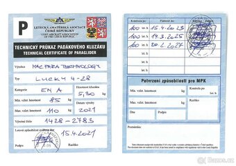 Paraglidingový set MAC Para, Lucky 4-28, kat. ENA - 10