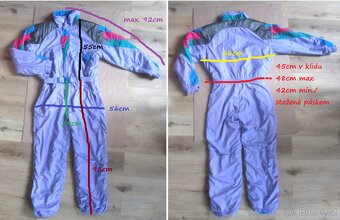 Vintage 90s lila dámská color block kombinéza - 10