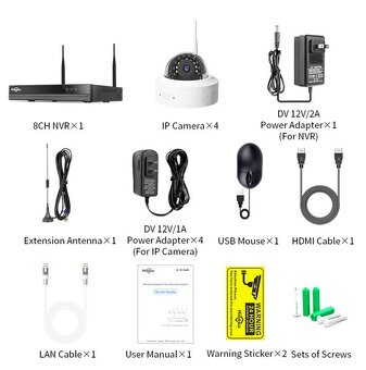 Hiseeu kamerový bezpečností systém / 4 kamery/ 3MP - 10