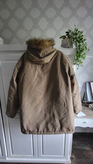PÁNSKÁ DLOUHÁ TEPLÁ BUNDA - 2XL - NOVÁ S VISAČKOU - 10