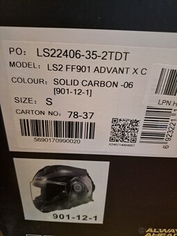 NOVÁ Překlápěcí helma LS2 Advant X Solid Carbon FF901 - 10