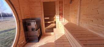 Venkovní oválná sauna s panoramatickým oknem s odpočívárnou - 10