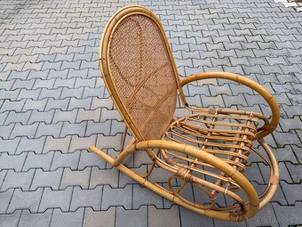 Luxusní, retro, přírodní ratanové houpací křeslo - 10