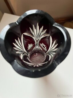 Starožitná krásná váza - rubínové sklo. - 10